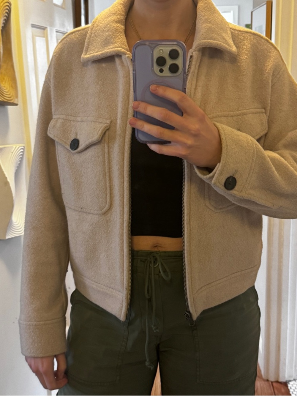 Everlane The Wool Mackinaw Jacket Oatmeal Size M